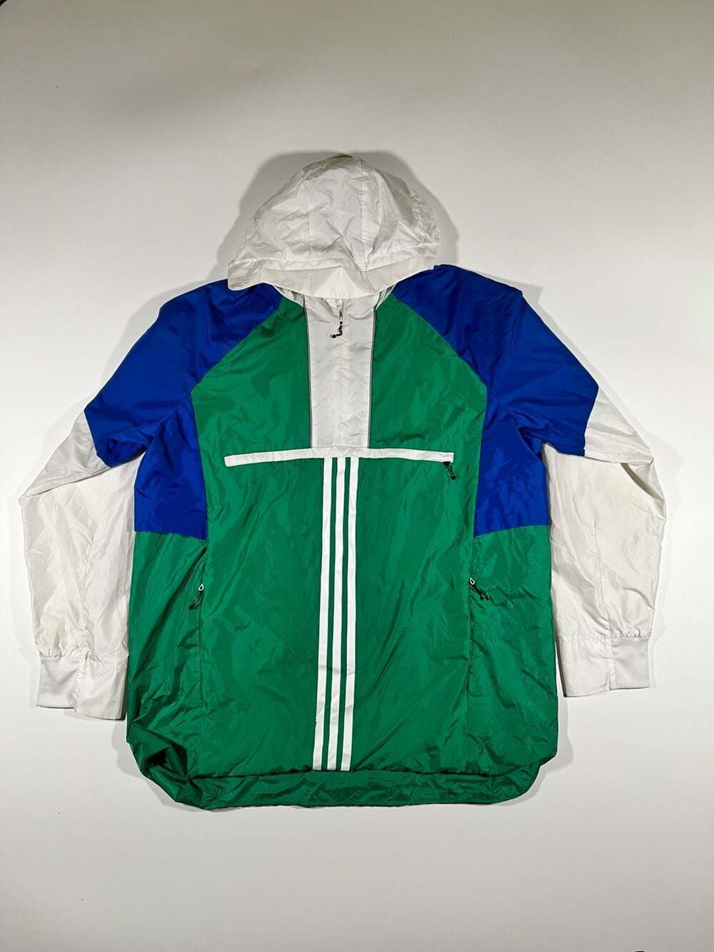 Adidas Sport Anorak 1/4 Zip Hooded Windbreaker Jacket XL